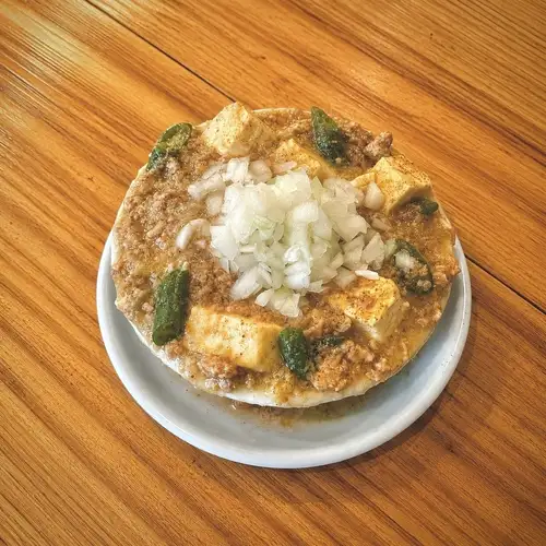 背脂かけ。白い麻婆豆富