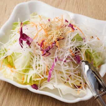 Green perilla salad with radish and whitebait