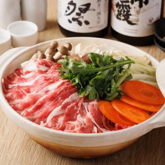 【飽腹◎】3小時無限量吃喝「豬肉涮鍋套餐」4,500日圓→3,500日圓【共8道菜品】