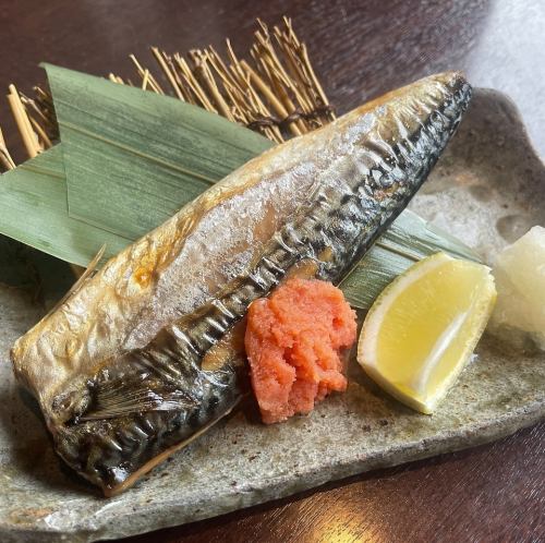 寒鯖炉端焼き 辛子明太子添え