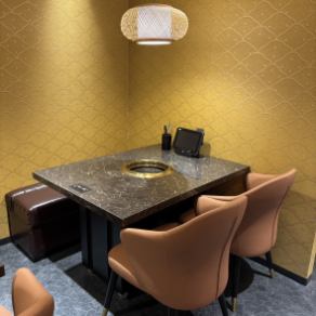 [Table seating for 4 people] We have five tables for 4 people, perfect for families or small groups.