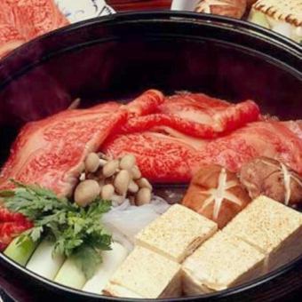 Recommended for all kinds of banquets ♪ Secret shop special ★ Sukiyaki course! 9 dishes total 5000 yen (5500 yen including tax)!