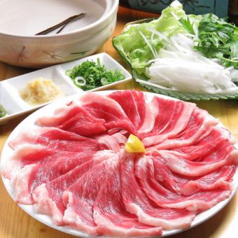 [Cone Shabu-shabu Course] 2 hours all-you-can-drink, 7 dishes, 4,000 yen (includes 15 types of local sake)