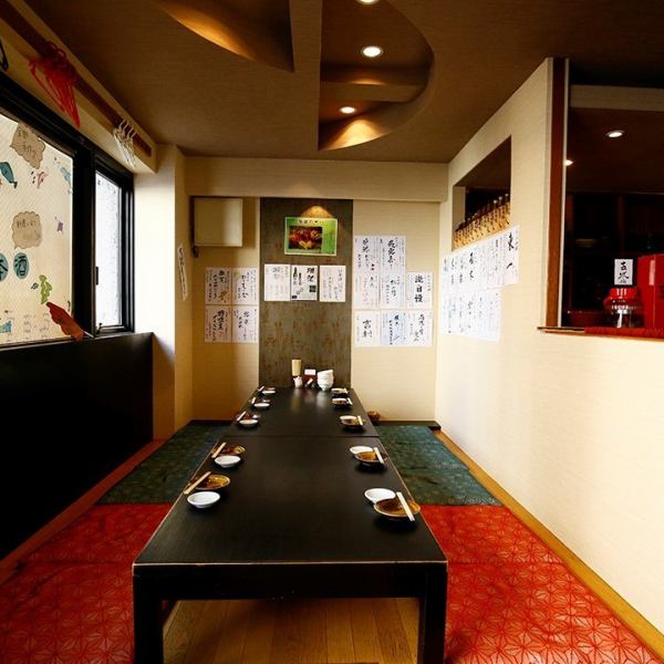 The shrimp digging tatami matsuri which can relax by taking off shoes is perfect for parties! It can be used for banquets up to 10 people.