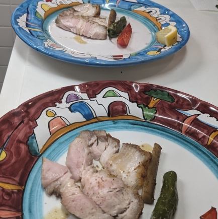 "Tanto" Short course with a single main course of meat or fish