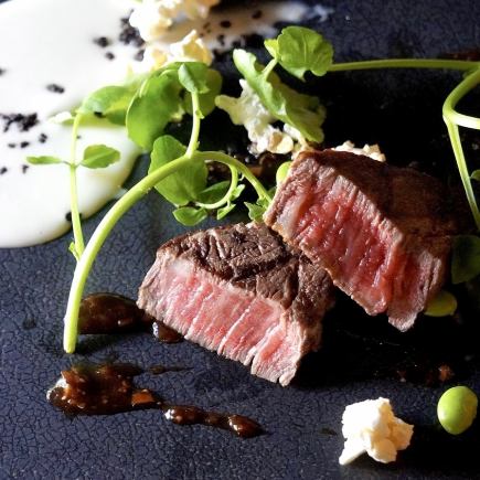 [Weekday Plan] -MIRAIE- Full course including double main course of Chita beef "Hibiki" and seasonal fish \9,280-