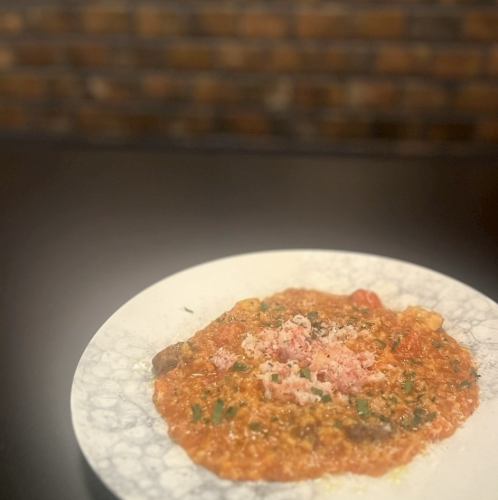 ズワイガニとフレッシュトマトのトマトリゾット