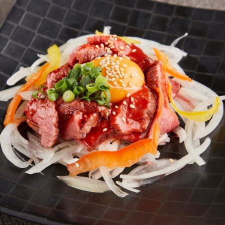 Grilled beef sashimi Yukhoe style