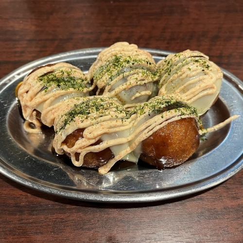 Deep fried octopus balls with mentaiko cheese sauce