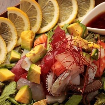 Seafood salad with avocado