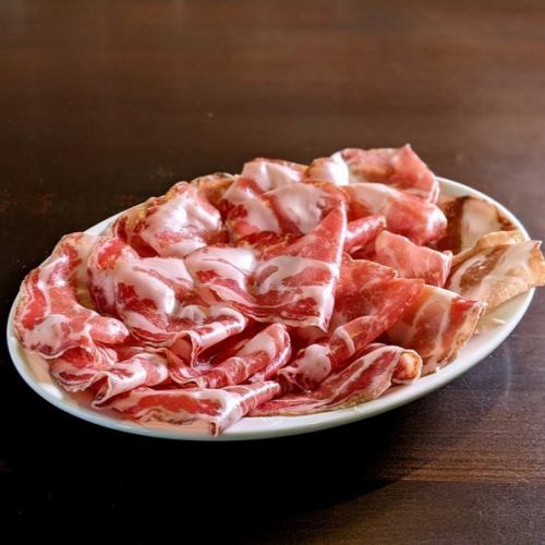 Assortment of prosciutto and coppa (neck ham)