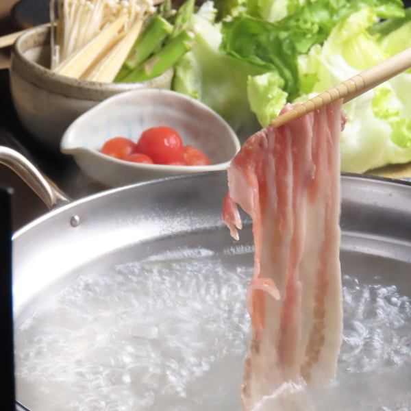 【能登豚のレタトマしゃぶしゃぶコース】全8品+120分飲み放題付き！6000円(税込)