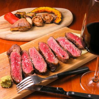 B Aged steak + chef's choice course using seasonal ingredients ☆ 8,000 yen (tax included) with 6 dishes