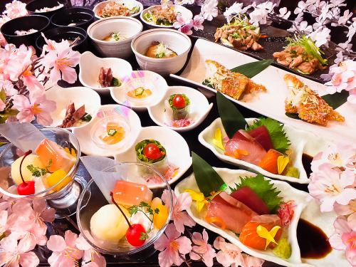Seasonal creative Japanese course meal