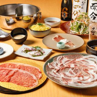 Kotobuki: Yamagata beef, carefully selected domestic pork, and Agu pork, luxurious shabu-shabu comparison course, 10,000 yen (tax included)