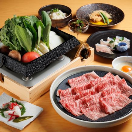 Yamagata beef sukiyaki 12,000 yen (tax included) course