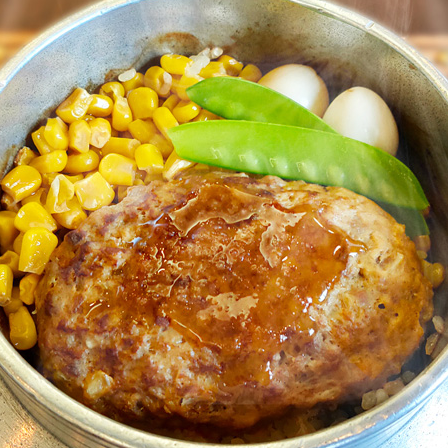 Hamburger pot rice *single item (with soup and pickles)