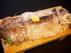 Whole Japanese flying squid sashimi