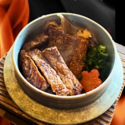 牛サーロインステーキ釜飯