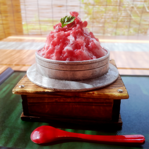 あまおう苺の釜かき氷