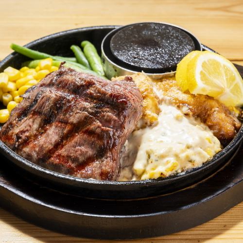 チキン南蛮＆炭焼ロックステーキ(100g)