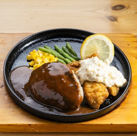 チキン南蛮&三つ星デミグラスハンバーグ(150g)