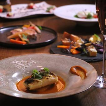 お誕生日や記念日のお祝いに…【シェフのお任せコース】お料理のみ11000円