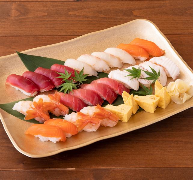 シャリには味わいまろやかな赤酢使用！本格江戸前鮨