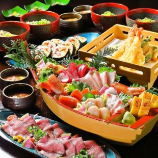 《ランチタイム》豪快船盛りとローストビーフ【船盛コース】飲み放題込み5500円/料理のみ3700円