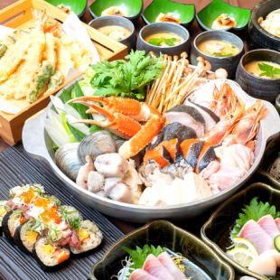 《3/1～3/10限定》豪華海鮮鍋と本鮪のっけ鮨【海鮮鍋コース】プレミアム飲放付　7,000円⇒6000円