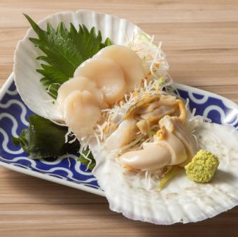 活け！ホタテの刺身