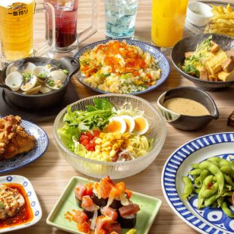 【定番】狸小路コース 魚介のこぼれ巻き・ビリビリよだれ鶏等全10品+2時間飲み放題 4500円(税込)