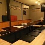 It is a horigotatsu seat that can be used by a large number of people.It can be used by up to 26 people.It is a relaxing space and is recommended for various banquets! Please feel free to contact us.
