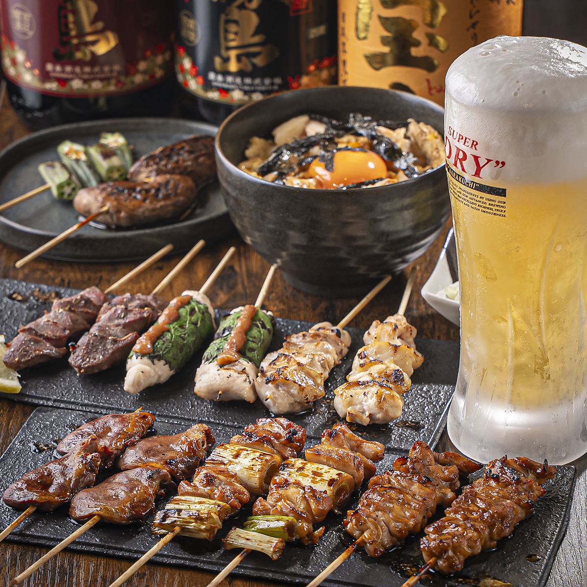 平日限定ハイボール割引も嬉しい!炭火串と旬の味覚を堪能できる宇治の焼き鳥居酒屋