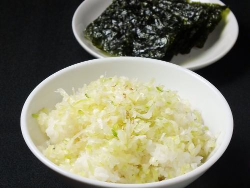 Green onion rice with Korean glue