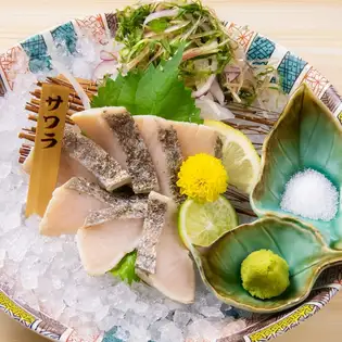 Salt-seared Spanish mackerel
