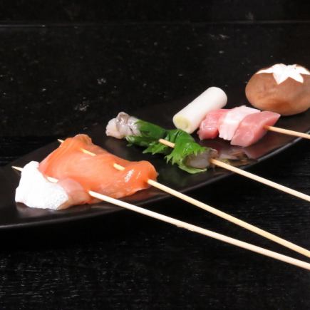 【鶴コース】季節の創作串揚げ8本や和食の懐石料理2品にて、四季を感じるひとときを<全10品>