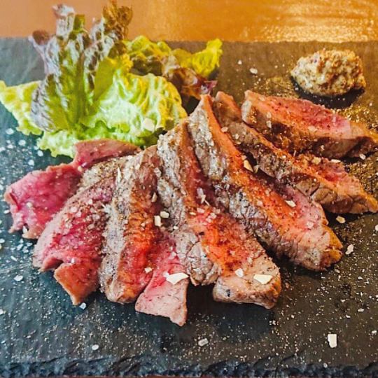 【歓送迎会　高級食材イタリアン飲み放題９０分コース】メイン：飛騨牛モモ肉のステーキ