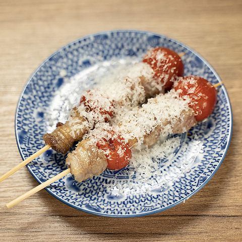 羊バラ肉と野菜の串　各1本