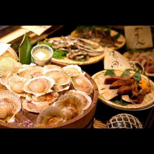産直海鮮をロースターで焼いて味わう海鮮焼き