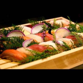 季節のネタを使用した握り寿司