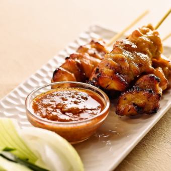 카장사테(말레이풍구이 4개) Kajang Chicken Satay (4 sticks)