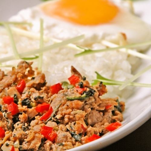 Gapao Rice ~Mixed Rice with Ground Pork and Soft-boiled Egg~
