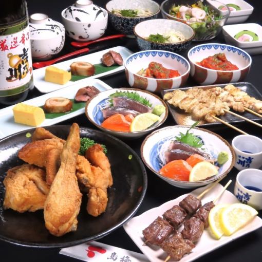 【7月～】新潟名物！半身揚げハーフや焼き鳥など全9品＋100分飲み放題7000円(税込)