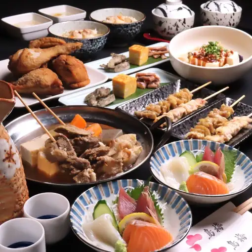 【10月起】新潟特产！包含半炸鸡、刺身拼盘等9道菜，外加100分钟畅饮，仅需7000日元（含税）