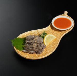 Raw omasum sashimi