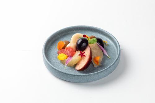 フルーツとクリームチーズのマリネ