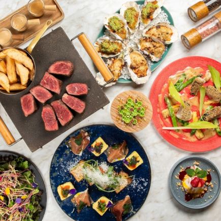 【プレミアムコース】ヒレステーキ×豊洲鮮魚×焼牡蠣/豪華料理全8品