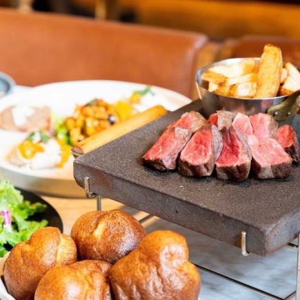 【スタンダードランチ】塊肉ステーキ/前菜3種盛り合わせなど全5品