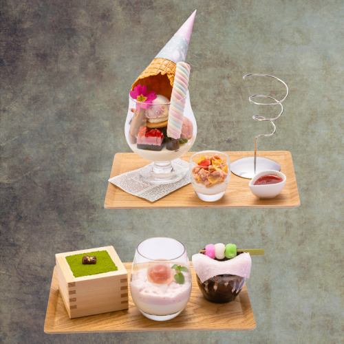 <p>(Top) Spring Strawberry Parfait 1,600 yen and (Bottom) Japanese-style sweet plate 1,400 yen are now available ♪ (Sales hours 2:00 p.m. to 4:30 p.m.)</p>